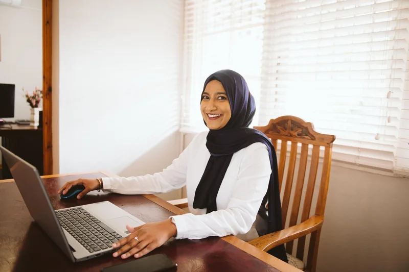 A Machpesh team member at work in the Hilton office